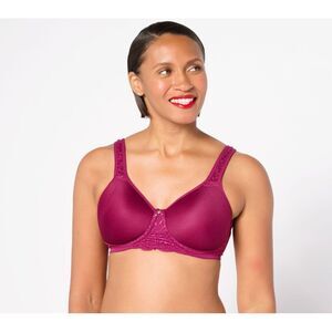 Breezies Women's Bra Sz 42B Natural Curves Full Coverage Contour Red A451476